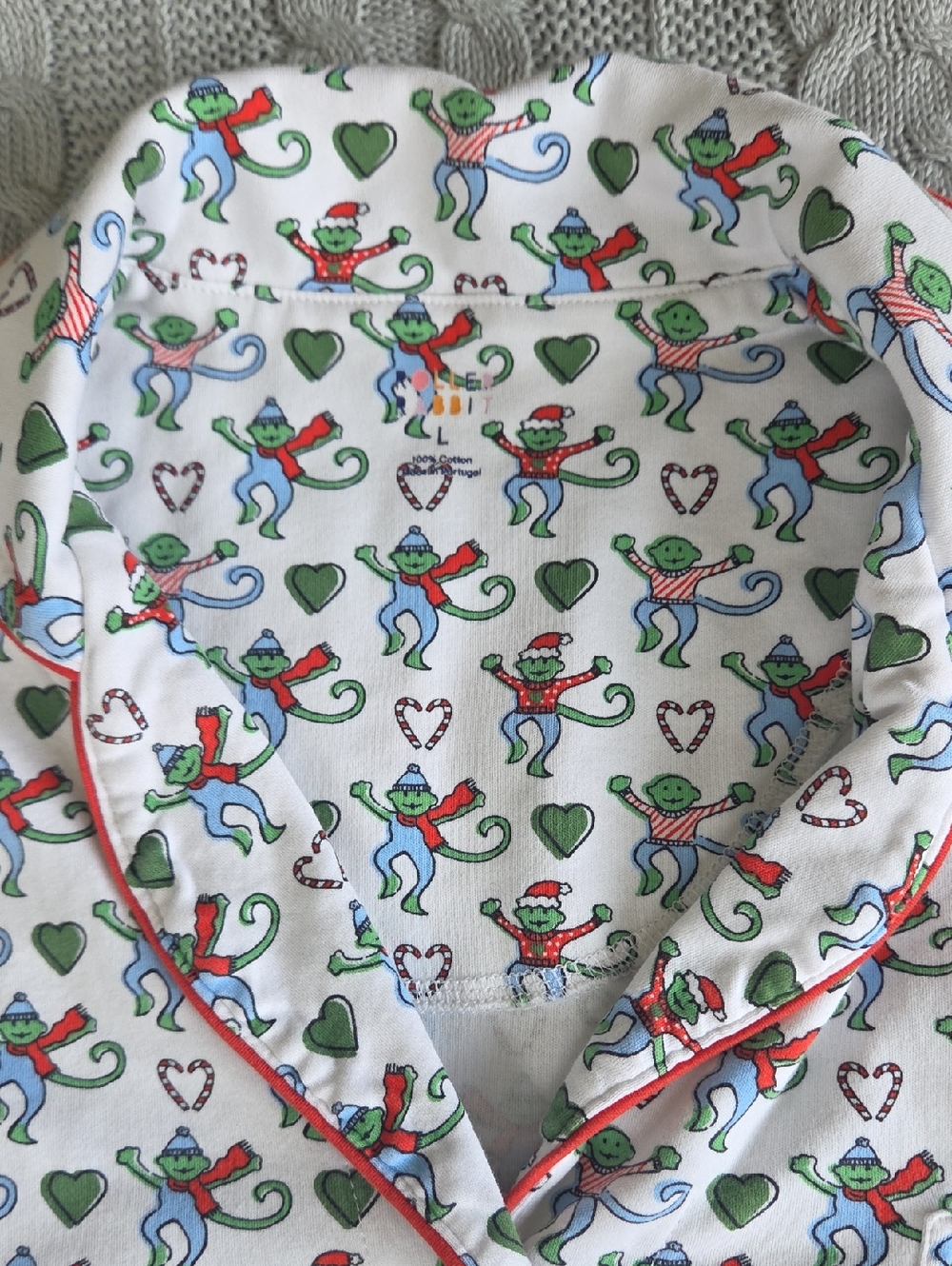 Roller Rabbit Merry Monkey Women's Pajamas Large Limited Edition 100% Cotton - Picture 5 of 11